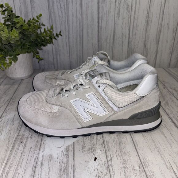 Womens Size 9.5 New Balance 574 Light Gray - Picture 3 of 7
